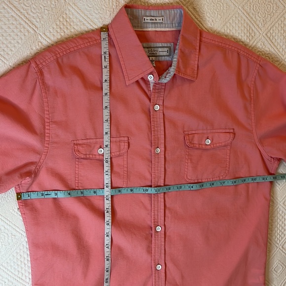 PD&C Large Coral Button Down Casual Shirt - Picture 12 of 14